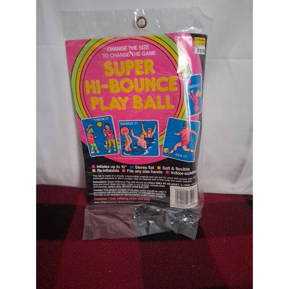 Vintage 80s Walgreens Super HI BOUNCE Inflatable  Play Ball New SEALED Blue